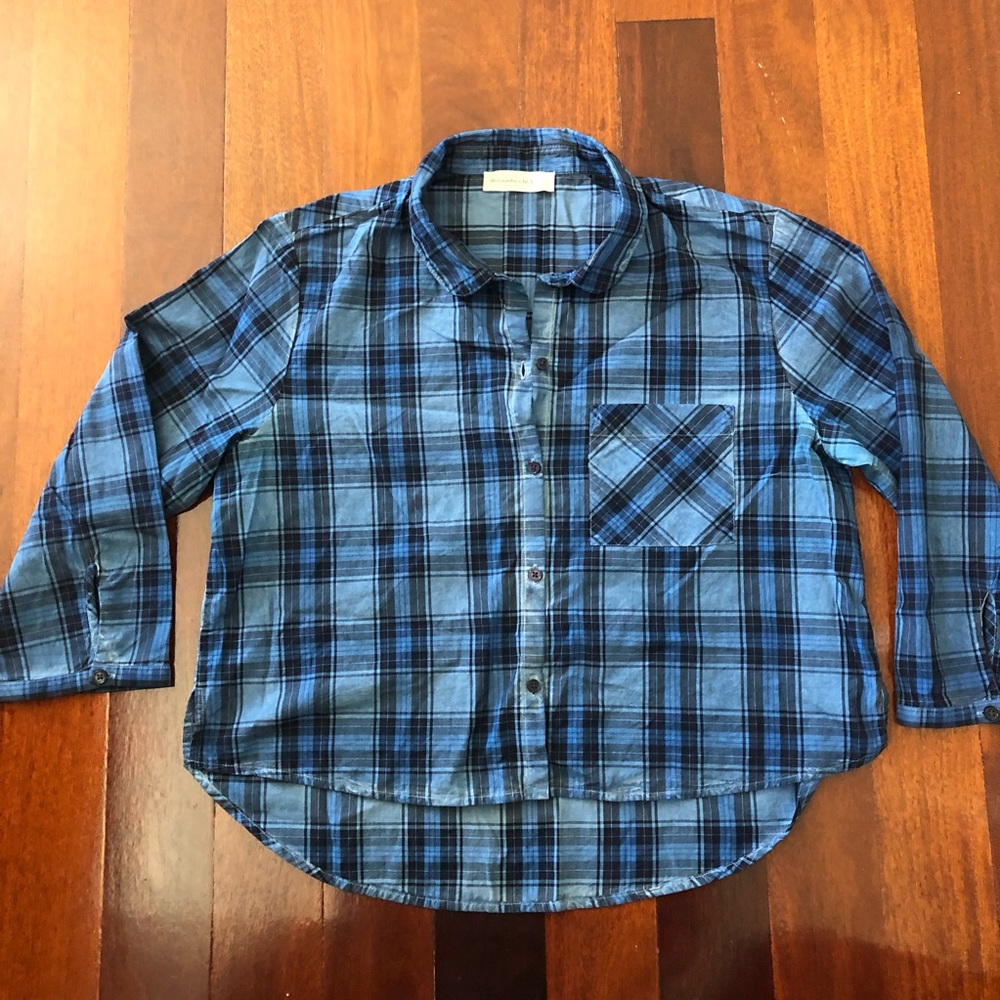 A&F Lightweight Crop Button Down Flannel